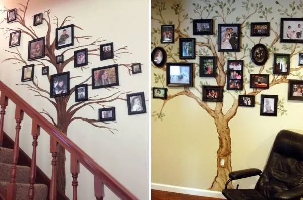 Идеи декорирования стен с фото - семейное дерево