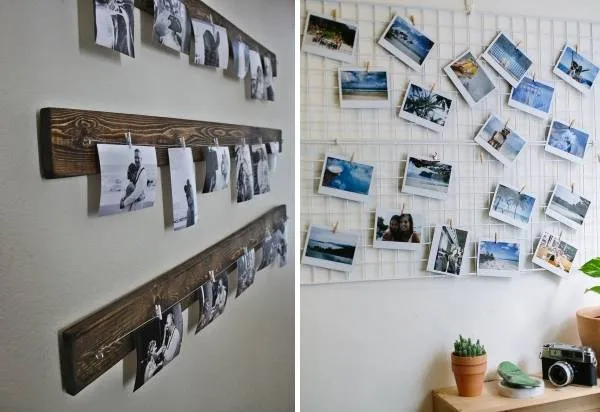 Как повесить фото на стену необычным способом 