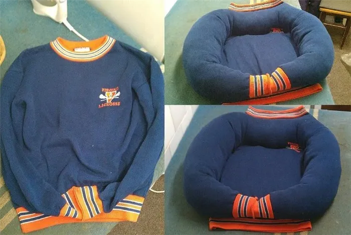 Лежак для кота из старого свитера