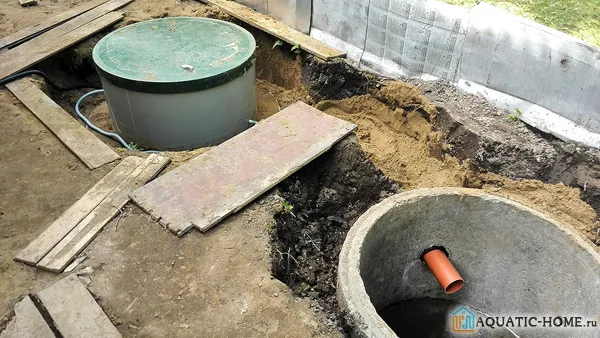 Установка труб в конструкции из бетонных колец согласно инструкции