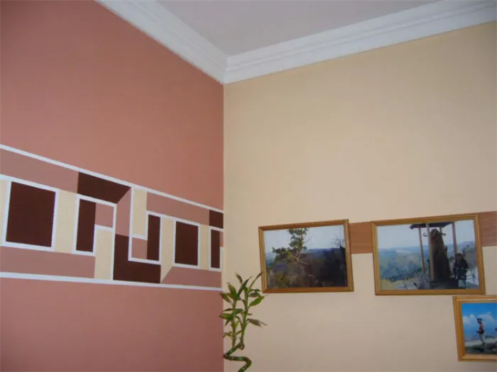Окраска стен кухонного фартука с помощью трафаретов