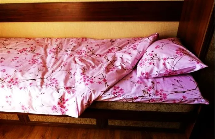 Розово-голубой постельный комплект