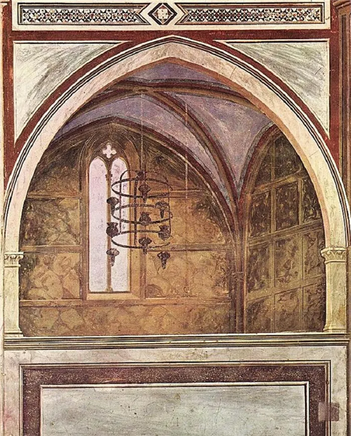 Готика в живописи. Джотто. «Натюрморт», фреска в капелле Скровиньи, 1305 г.