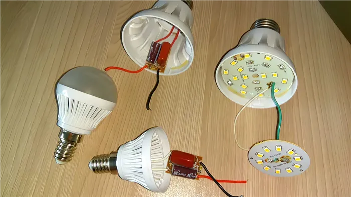 Ремонт светодиодных LED ламп, электрические схемы