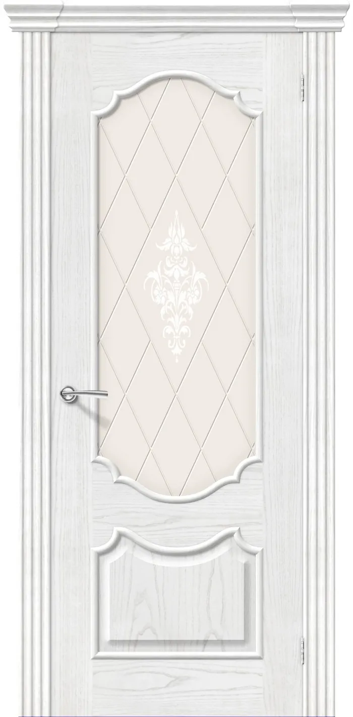 Дверь межкомнатная шпонированная «Париж» Т-23 (Шпон натуральный) остекление художественное