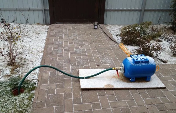 Продувка водопровода компрессором на зиму
