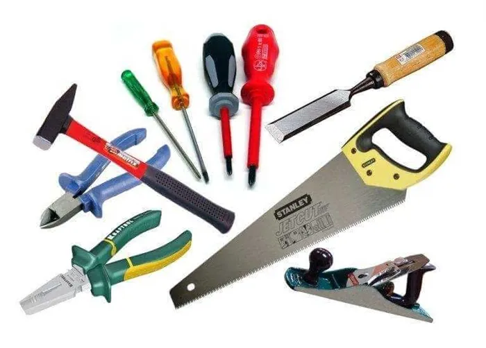 Набор инструментов, необходимых для изготовления шкафа