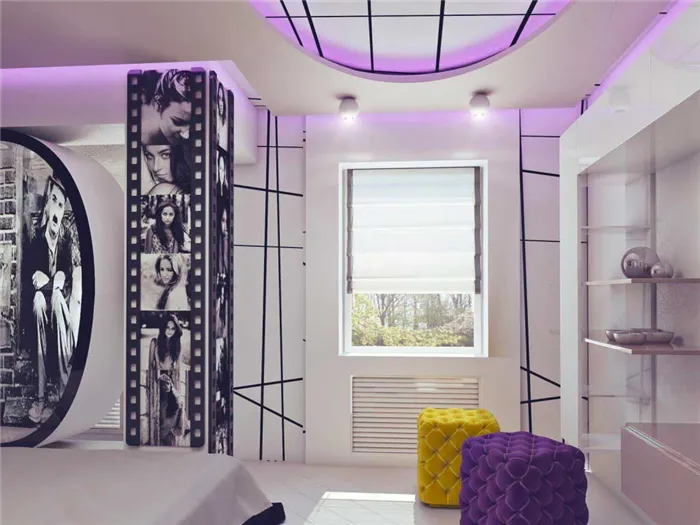 Стильный современный интерьер комнаты для девочки подростка