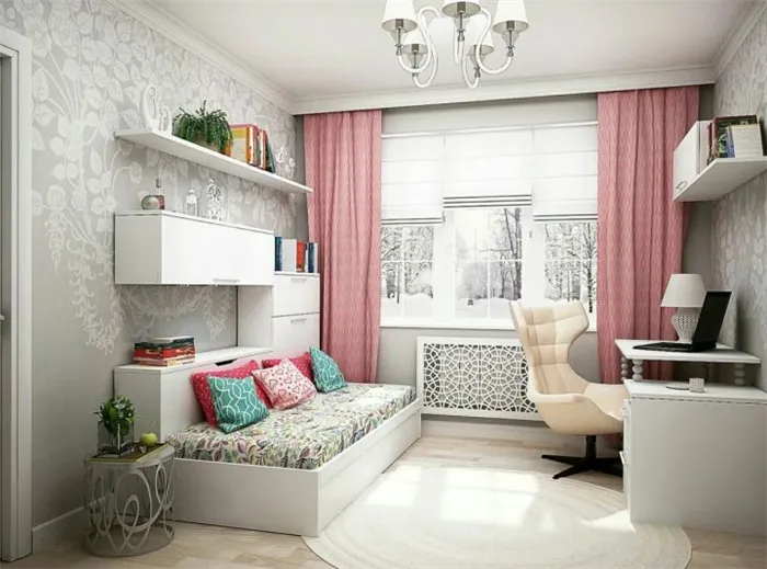 Дизайн маленькой комнаты для девочки-подростка