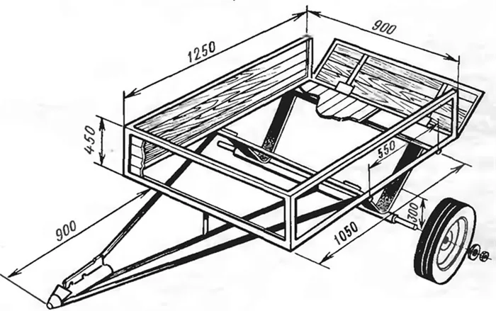 Прицеп для мотоблока своими руками: модели, конструкции, технология создания