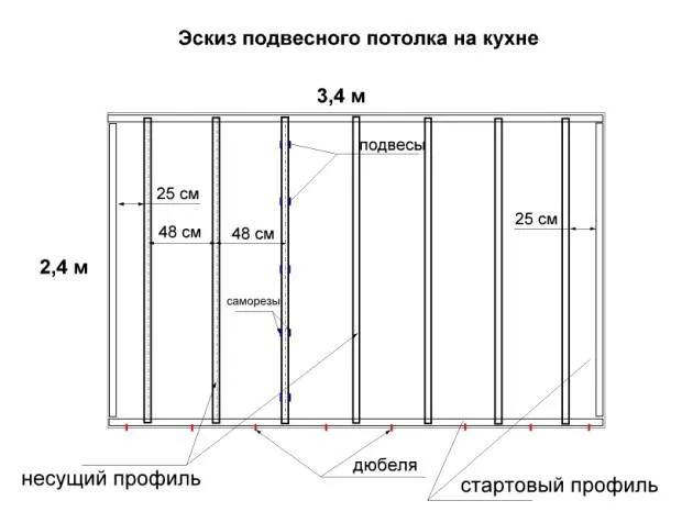 Эскиз подвесного потолка