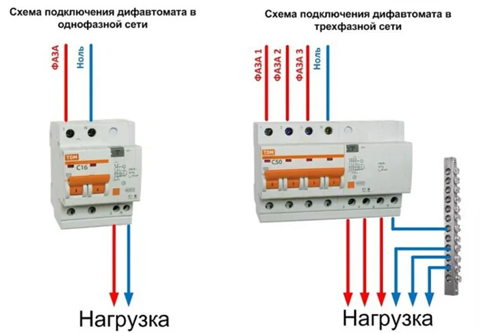 подключение дифавтомата без заземления