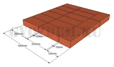 Кладка в два с половиной кирпича (2,5) - 640 мм