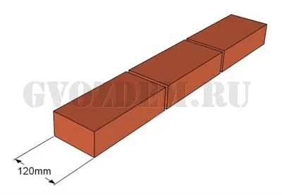 Кладка в полкирпича (1/2) - 120 мм