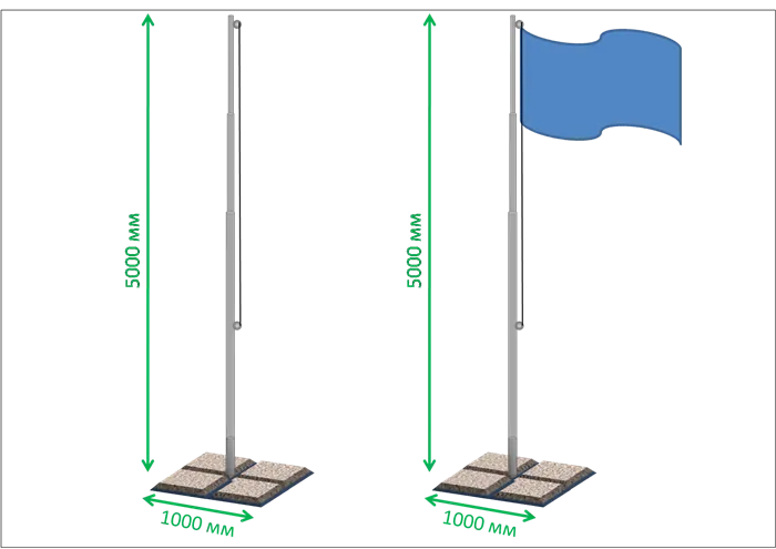 Уличный флагшток должен быть прочным и аккуратным,