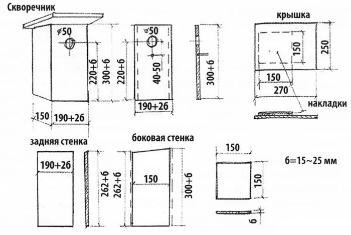 Чертежи с основными размерами