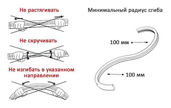 Правила монтажа гибкого неона