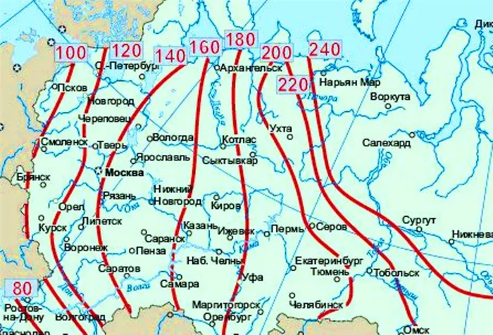 8 нормативная глубина промерзания. карта